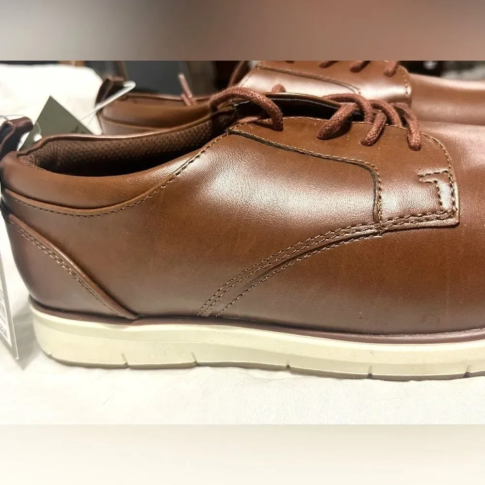 Goodfellow Brown Faux Leather Lace Up Men's Business Professional Shoes 8 NWT